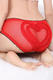 Röd sexig halvgenomskinlig hipptrosor med fina hjärtan