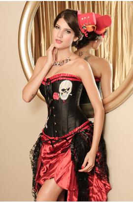 Cool corset avec des crânes et des roses