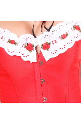 Corset rose faux cuir shapewear cincher culottes