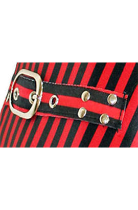 Boucles en corset polyester rouge avec g-string