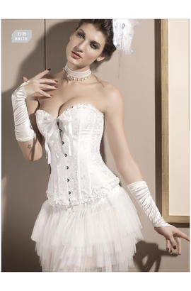 Corset avec un beau motif de brocart, corset de mariage / corset nuptial