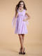 Kort klänning i purpur med rynkad detaljer