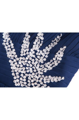 Robe maxi bleue scintillante avec fleurs blanches pailletées