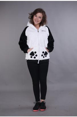 Coton ouaté à capuche panda court et féminin avec manches noires