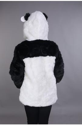 Veste de style panda avec manches longues en velours et capuche
