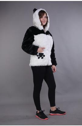 Sweat à capuche panda noir taille large