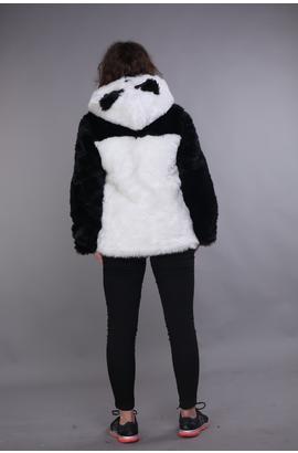 Sweat à capuche panda noir taille large