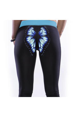 Pantalon sport et yoga avec motif imprimé papillon.