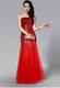 Asymmetrisk och vackert röd klänning med paljetter