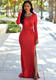 Röd långärmad klänning