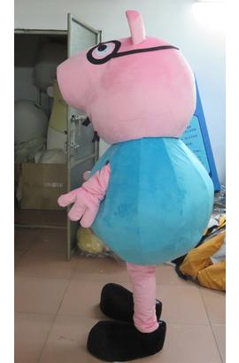 Costume de mascotte d’un cochon de dessin animé : papa de peppa pig