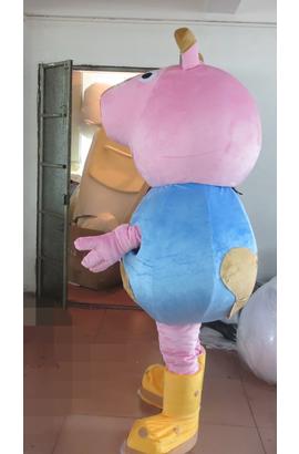 Costume de mascotte d’un cochon de dessin animé : petit frère de peppa pig