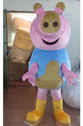 Costume de mascotte d’un cochon de dessin animé : petit frère de peppa pig