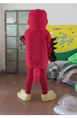 Costume de mascotte pour adulte représentant un aigle rouge de dessin animé