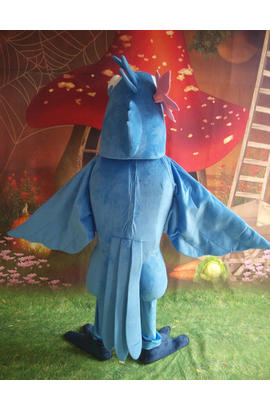Costume de mascotte pour adulte de blu le perroquet du dessin animé rio