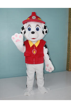 Costume de mascotte de marcus le chien pompier du dessin animé pat’ patrouille
