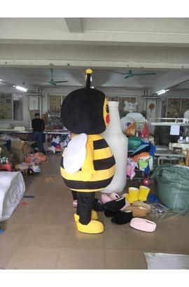 Costume de mascotte fait sur mesure d’un bourdon jaune et noir, pour adultes