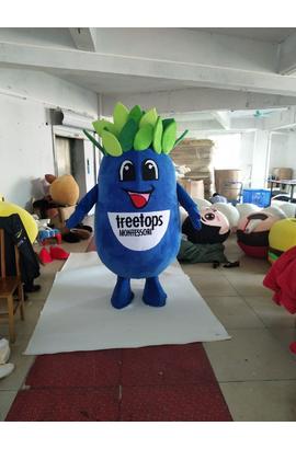 Costume de mascotte fait sur mesure d'un arbre bleu, pour adultes