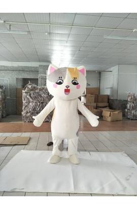 Costume mascotte de chaton blanc