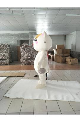 Costume mascotte de chaton blanc