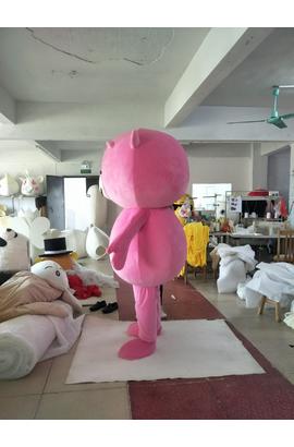 Costume de mascotte pour adulte d'ours rose bonbon