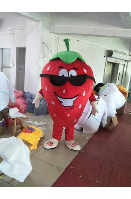 Costume de mascotte pour adulte de m. fraise rouge