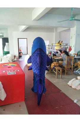 Costume mascotte de poisson bleu