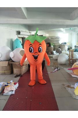 Costume mascotte de poivre orange