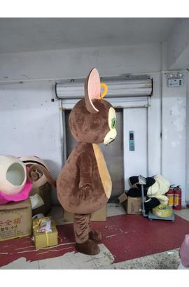 Costume mascotte de roi de souris brune