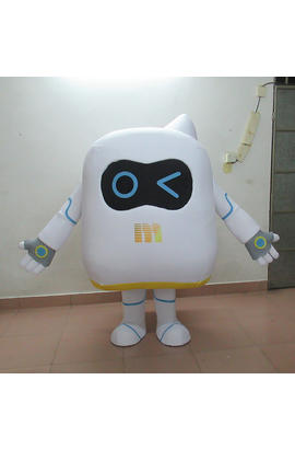 Costume mascotte de robot blanc