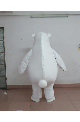 Costume mascotte d’ours polaire avec cœur rouge