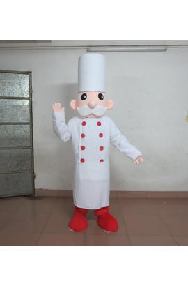 Costume mascotte de chef cuisinier en uniforme