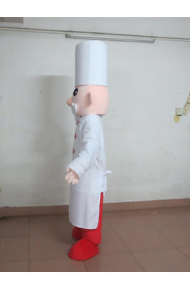 Costume mascotte de chef cuisinier en uniforme