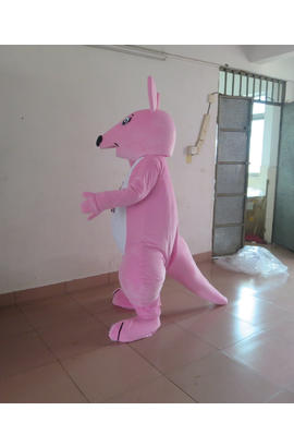 Costume mascotte de kangourou rose