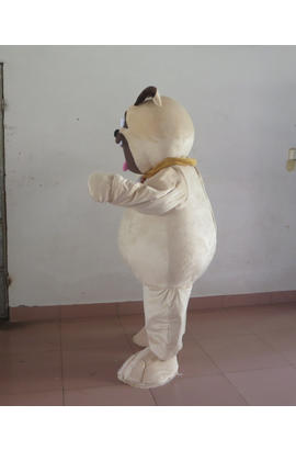 Costume mascotte d’ours beige de dessin animé