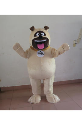 Costume mascotte d’ours beige de dessin animé