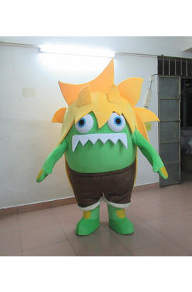 Costume mascotte de monstre vert d’halloween