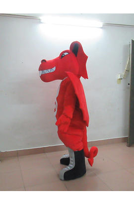 Costume mascotte de dragon rouge pour halloween