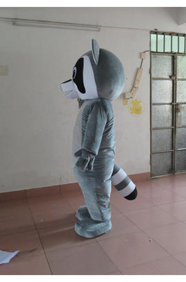 Costume mascotte de racoon gris
