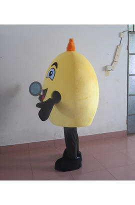 Costume mascotte d’oeuf jaune avec un poêle