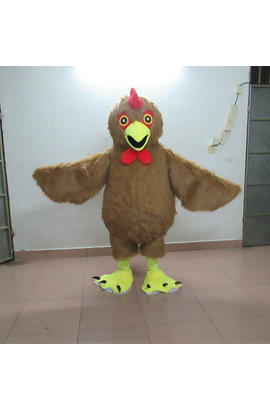 Costume mascotte de poule brune