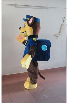 Costume mascotte de chien policier en uniforme