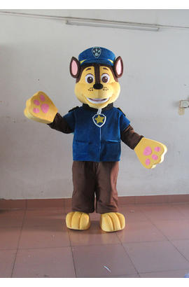 Costume mascotte de chien policier en uniforme