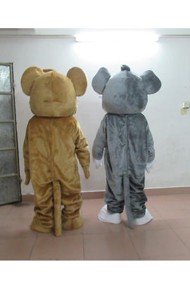 Costume mascotte de souris gris (droit)