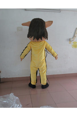 Costume mascotte de l’âne en tenue de bruce lee