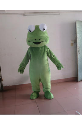 Costume mascotte de dinosaure vert gentil