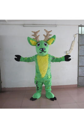 Costume mascotte de renne vert