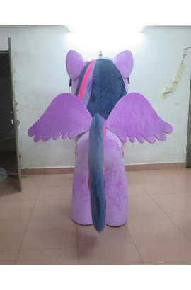Costume mascotte de poulain violet à déco lumineuse