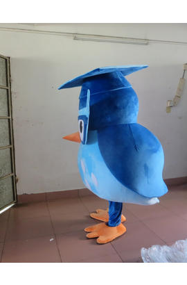 Costume mascotte d’hibou bleu