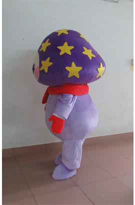 Costume mascotte de champignon pourpre